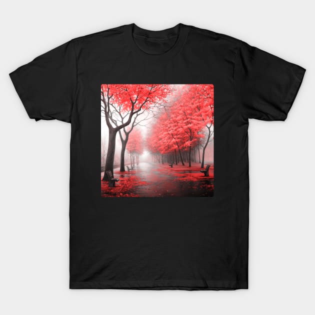 Path with trees T-Shirt by nunachan